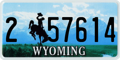 WY license plate 257614