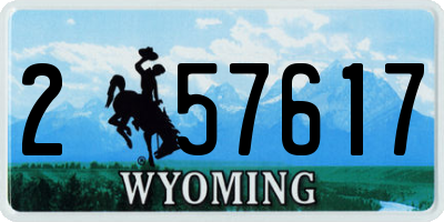 WY license plate 257617