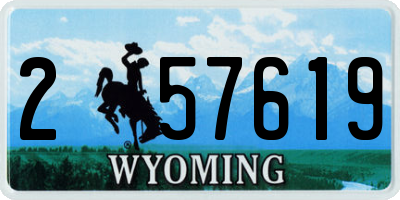 WY license plate 257619