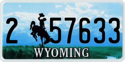 WY license plate 257633