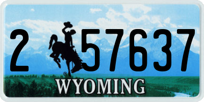 WY license plate 257637