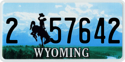 WY license plate 257642