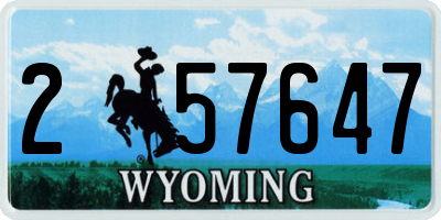 WY license plate 257647