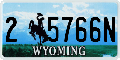WY license plate 25766N