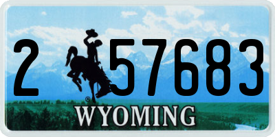 WY license plate 257683