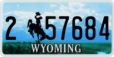 WY license plate 257684