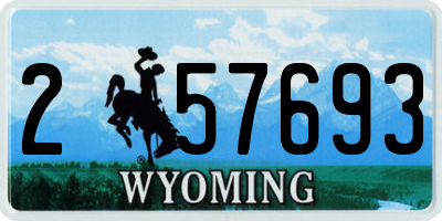 WY license plate 257693