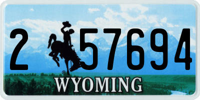 WY license plate 257694