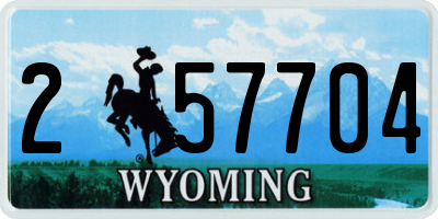 WY license plate 257704