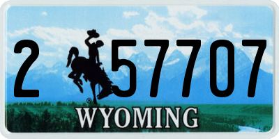 WY license plate 257707