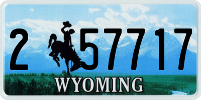 WY license plate 257717