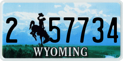 WY license plate 257734
