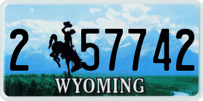 WY license plate 257742