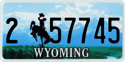 WY license plate 257745
