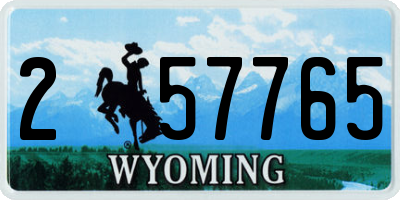 WY license plate 257765
