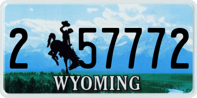 WY license plate 257772