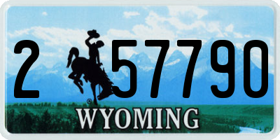 WY license plate 257790