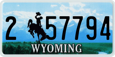 WY license plate 257794