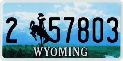 WY license plate 257803
