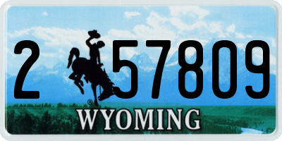 WY license plate 257809