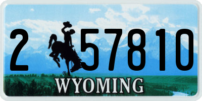 WY license plate 257810