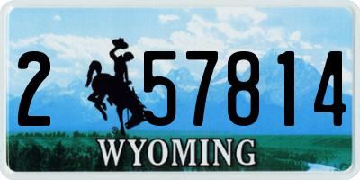 WY license plate 257814