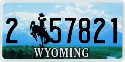 WY license plate 257821