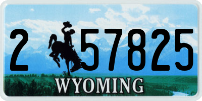 WY license plate 257825