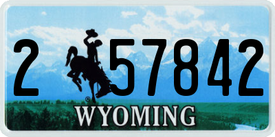 WY license plate 257842