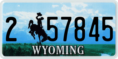 WY license plate 257845