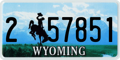 WY license plate 257851
