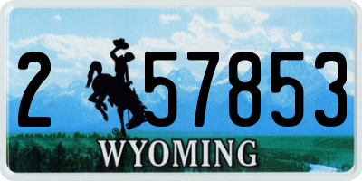 WY license plate 257853
