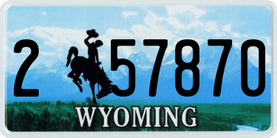 WY license plate 257870