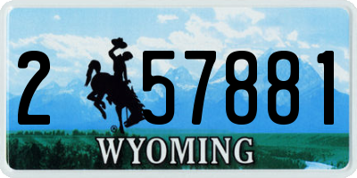 WY license plate 257881
