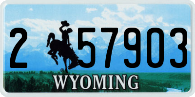 WY license plate 257903