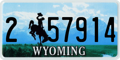WY license plate 257914