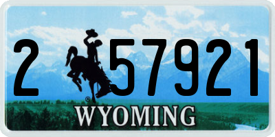 WY license plate 257921