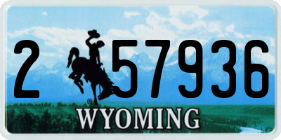 WY license plate 257936
