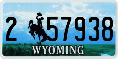 WY license plate 257938