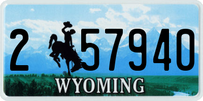 WY license plate 257940