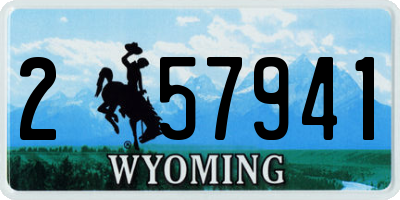 WY license plate 257941