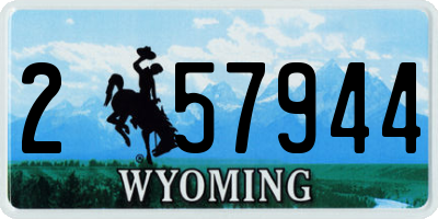 WY license plate 257944