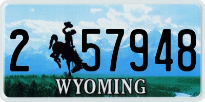 WY license plate 257948