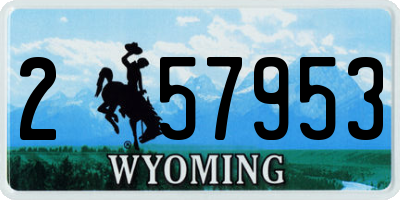 WY license plate 257953