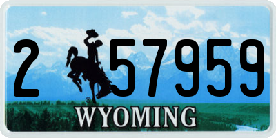 WY license plate 257959