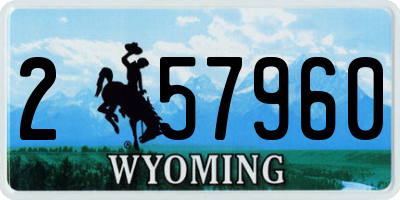 WY license plate 257960