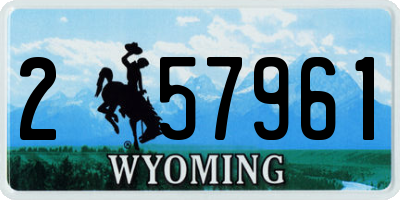 WY license plate 257961