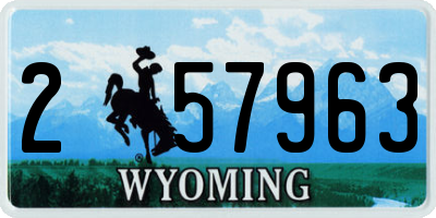 WY license plate 257963