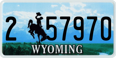 WY license plate 257970