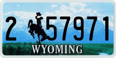 WY license plate 257971